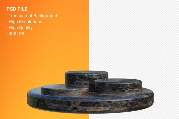 Diseño minimalista de podio de mármol en representación 3d aislada