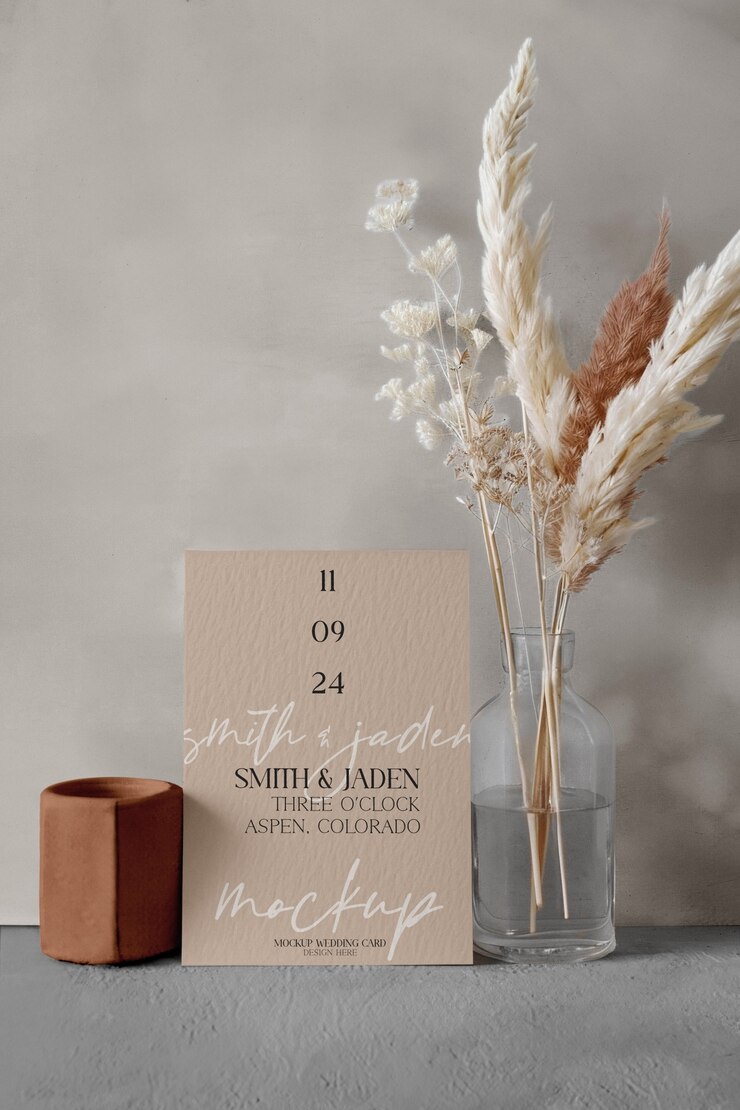 Diseño de la mockup de la invitación de bodas