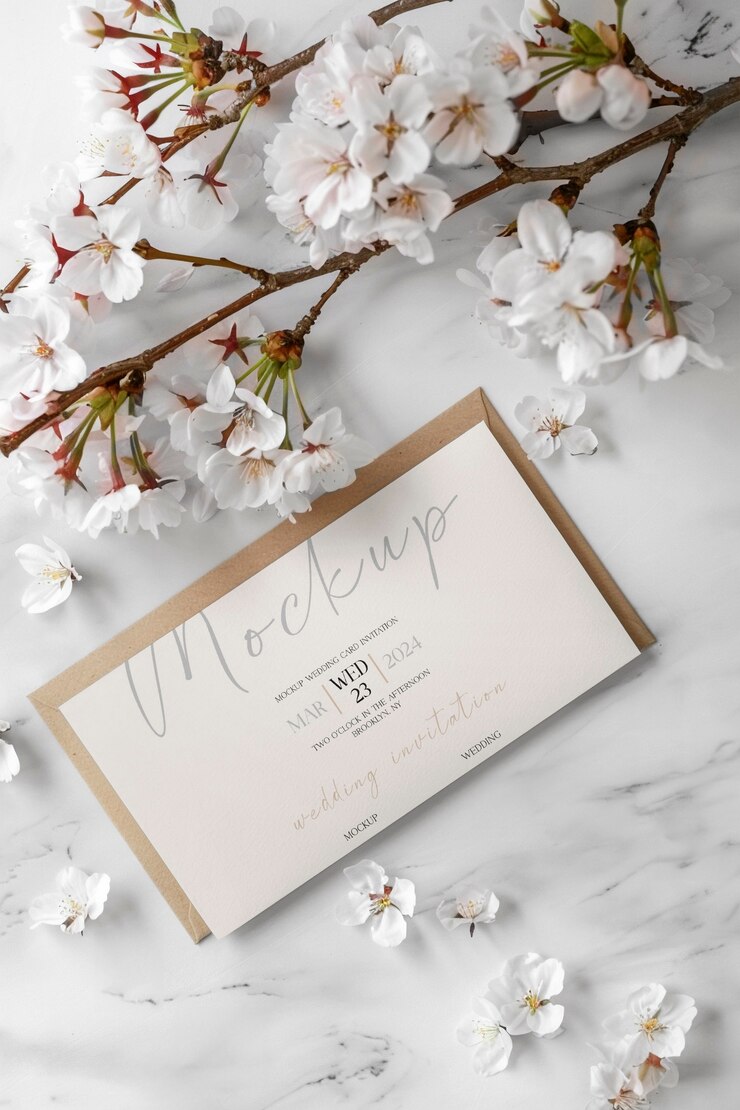 Diseño de la mockup de la invitación de bodas