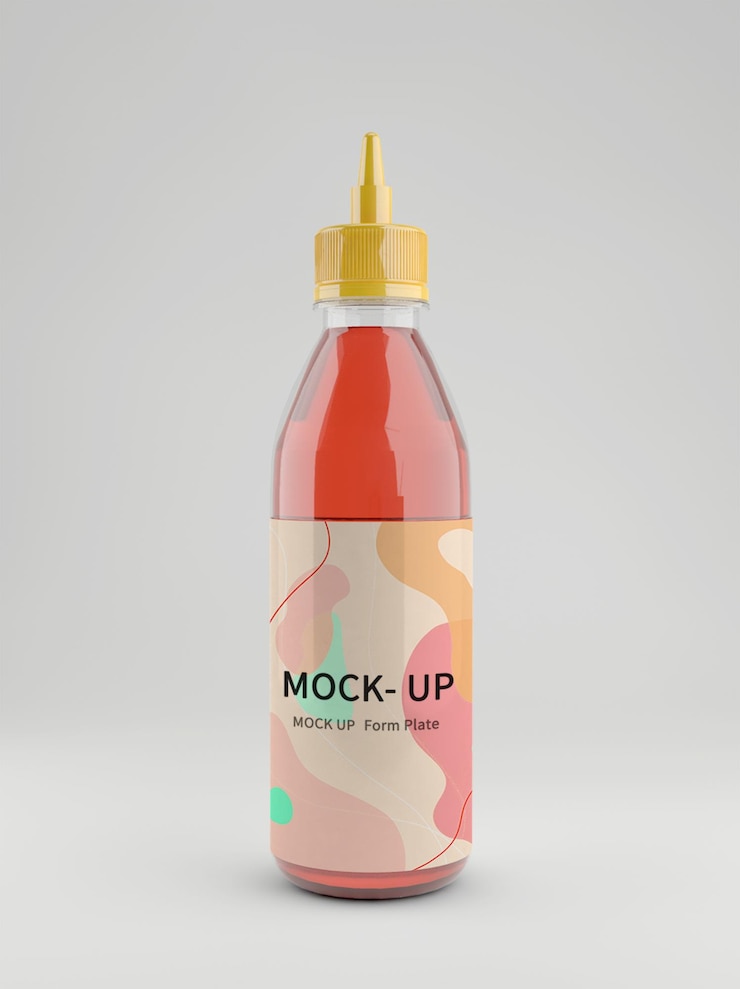 PSD diseño de modelo de botella de salsa