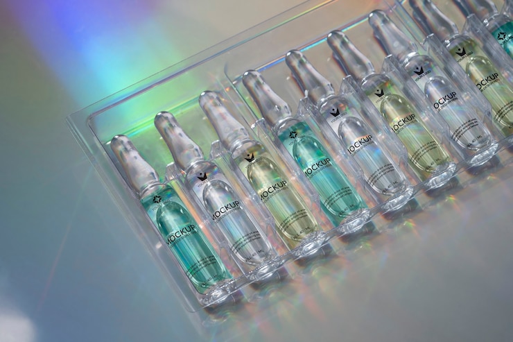 PSD diseño del modelo de embalaje del vial
