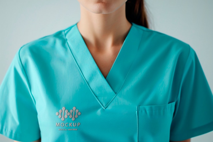 PSD diseño de modelo de uniforme médico