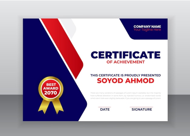 Diseño moderno del certificado