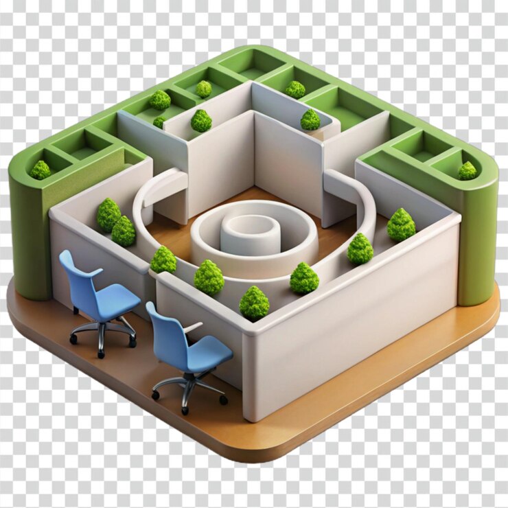 PSD diseño moderno de cubículos de oficina