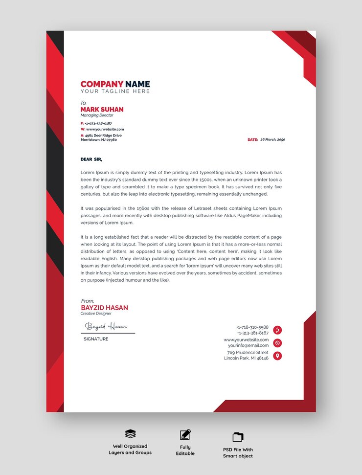 PSD diseño moderno de encabezados de negocios profesionales con colores vibrantes y diseño organizado