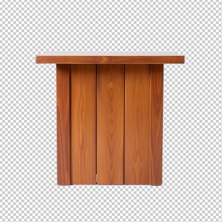 PSD diseño moderno de mesa de madera textura de madera marrón mesa cuadrada aislada decoración de escritorio de casa estilo de grano