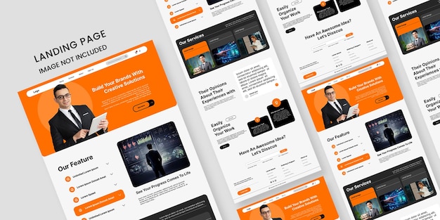 Diseño moderno de páginas de aterrizaje para sitios web comerciales y corporativos