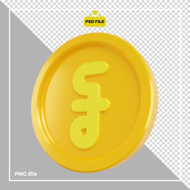 Diseño de moneda riel 3D