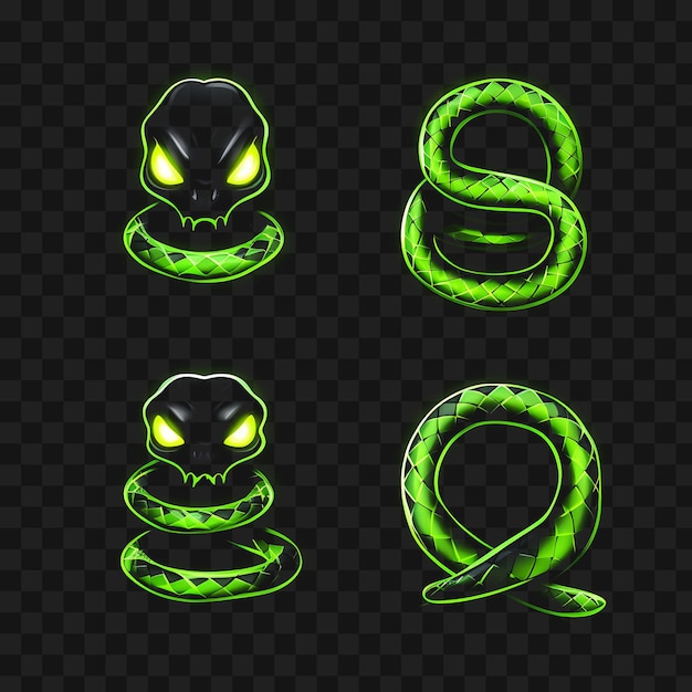 PSD diseño de neón del emoji del icono de la serpiente con astuto y misterioso tatuaje de la idea de expressi clipart