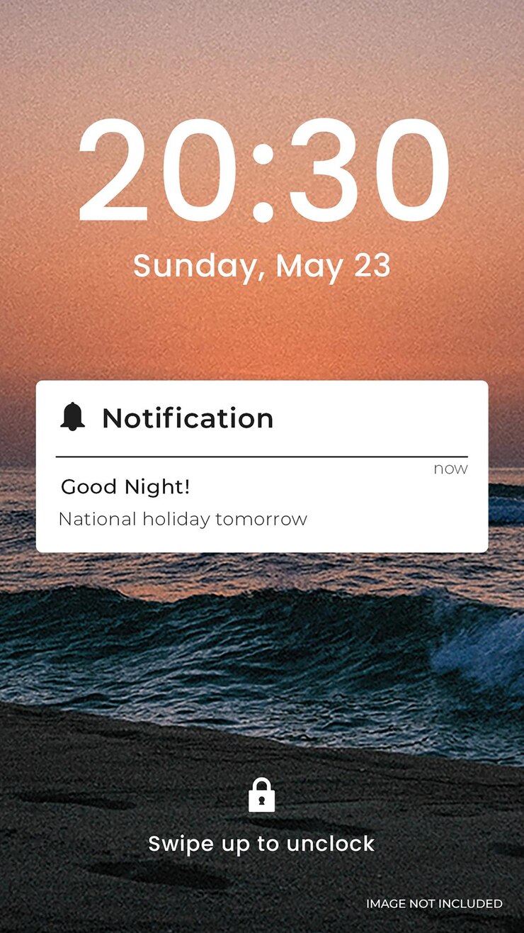 PSD diseño de notificación de pantalla de teléfono de recordatorio de psd para redes sociales y plantilla de historia de instagram
