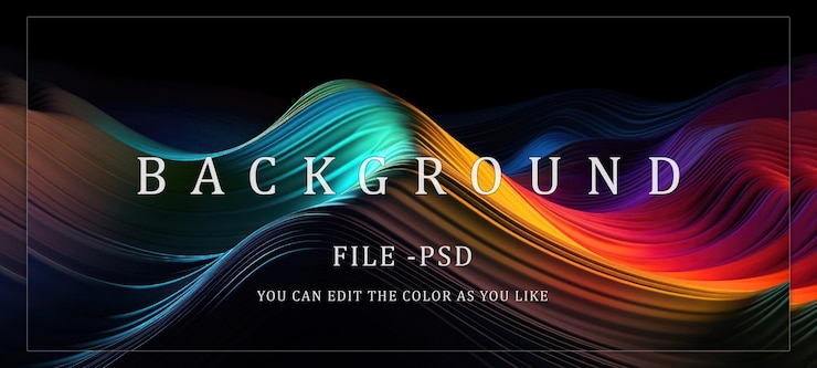 PSD diseño de ondas abstractas y coloridas