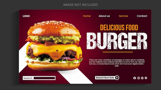 PSD diseño de la página de aterrizaje de burger