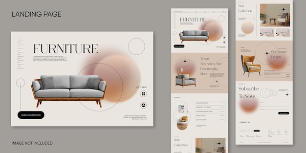 Diseño de páginas de aterrizaje de muebles modernos