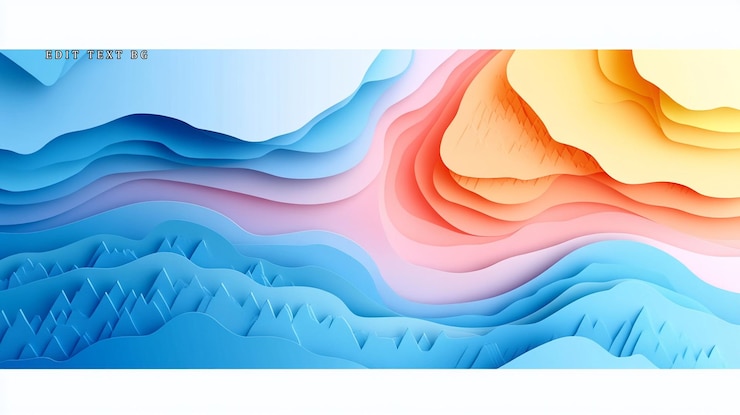 PSD diseño de paisajes de papel en capas de colores abstractos