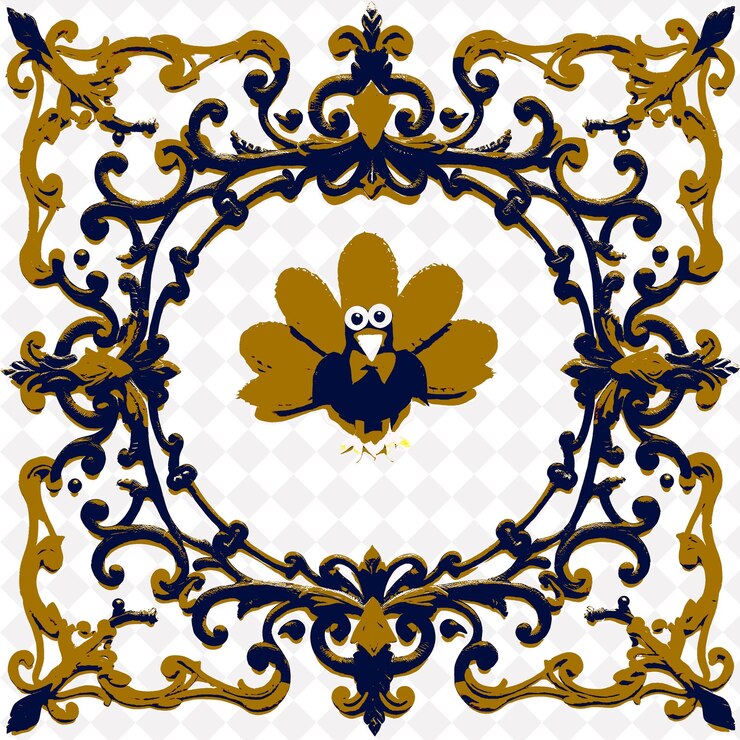 PSD un diseño de un pájaro y una hoja de oro