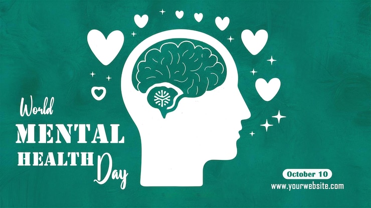Diseño de la pancarta del Día Mundial de la Salud Mental Empodera tu mente con amor