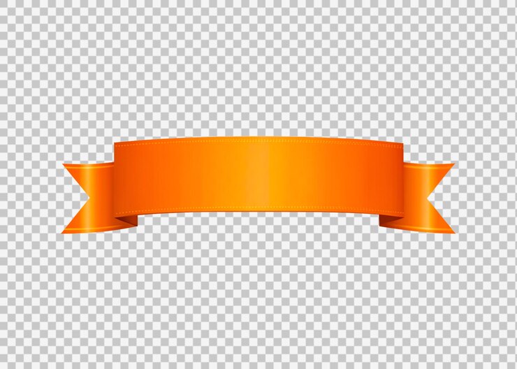 PSD diseño de pancarta naranja aislado en un fondo transparente
