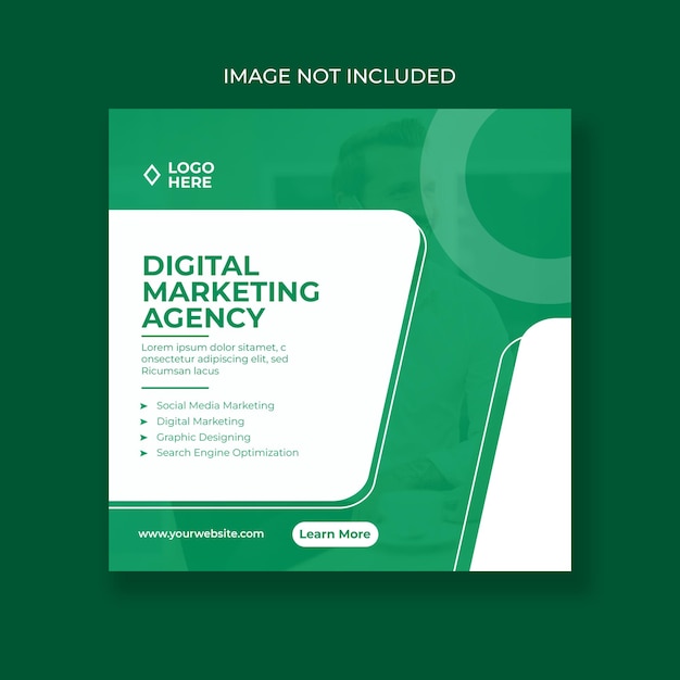 Diseño de pancartas de agencias de marketing digital o plantilla de pancartas cuadradas plantilla de folleto corporativo