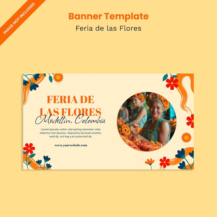 PSD diseño de pancartas para la celebración del festival colombiano feria de las flores