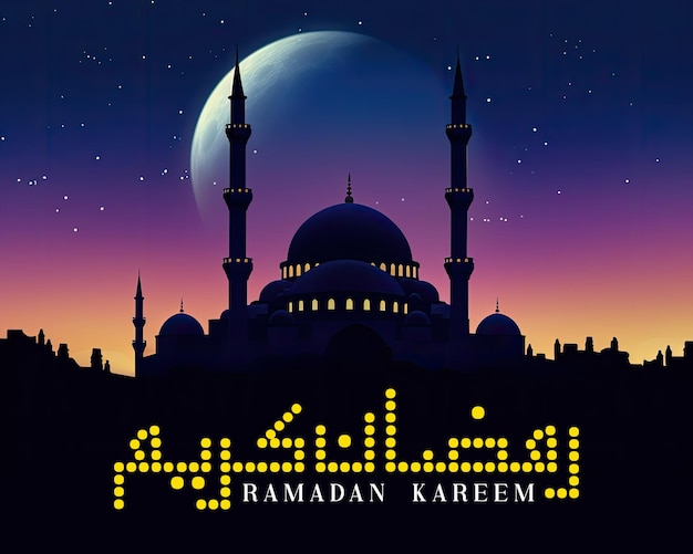 Diseño de pancartas creativas de ramadan kareem con caligrafía árabe