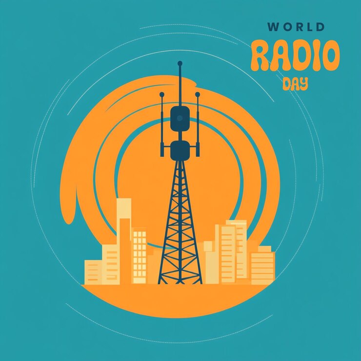 PSD diseño de pancartas psd coloridas y divertidas para el día de la radio