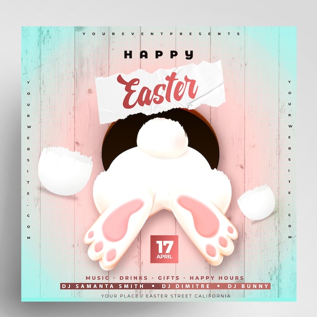 PSD diseño de panfletos para el evento de pascua en instagram