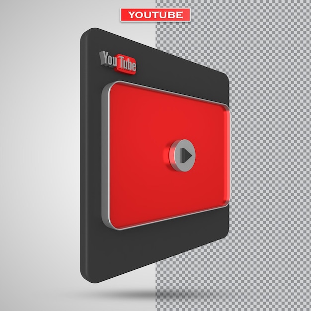 Diseño de pantalla 3d del reproductor de video de Youtube o interfaz de reproductor de medios de video