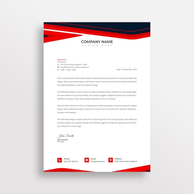 PSD diseño de papel de carta corporativo con una forma creativa