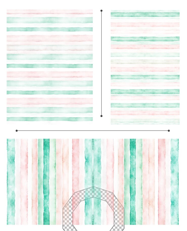 PSD diseño de papel a rayas de colores para proyectos de papelería o artesanía