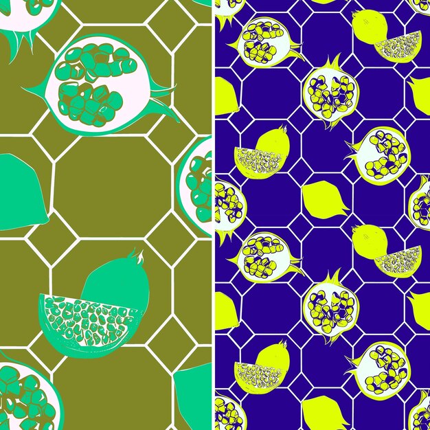 PSD un diseño de papel tapiz con un fondo verde y azul con un patrón de flores y hojas