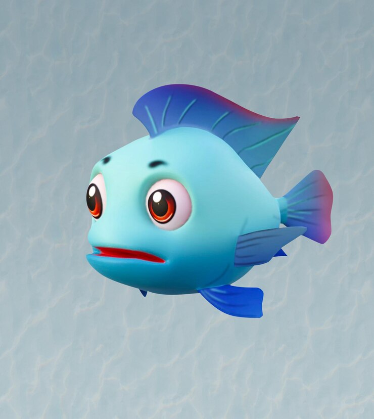 diseño de peces 3d azul