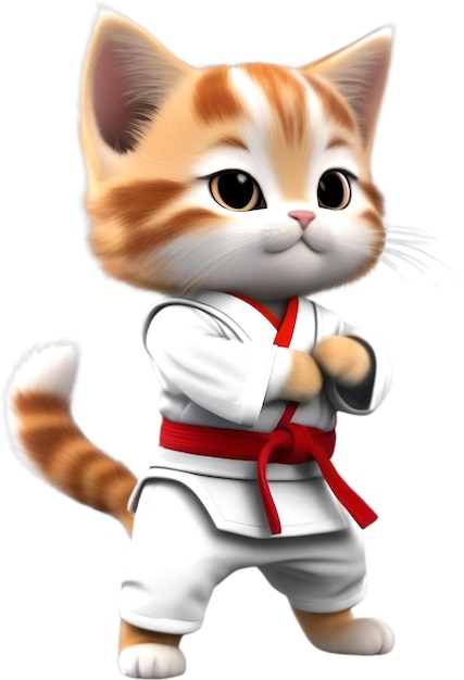 PSD diseño de personajes de karate kitten