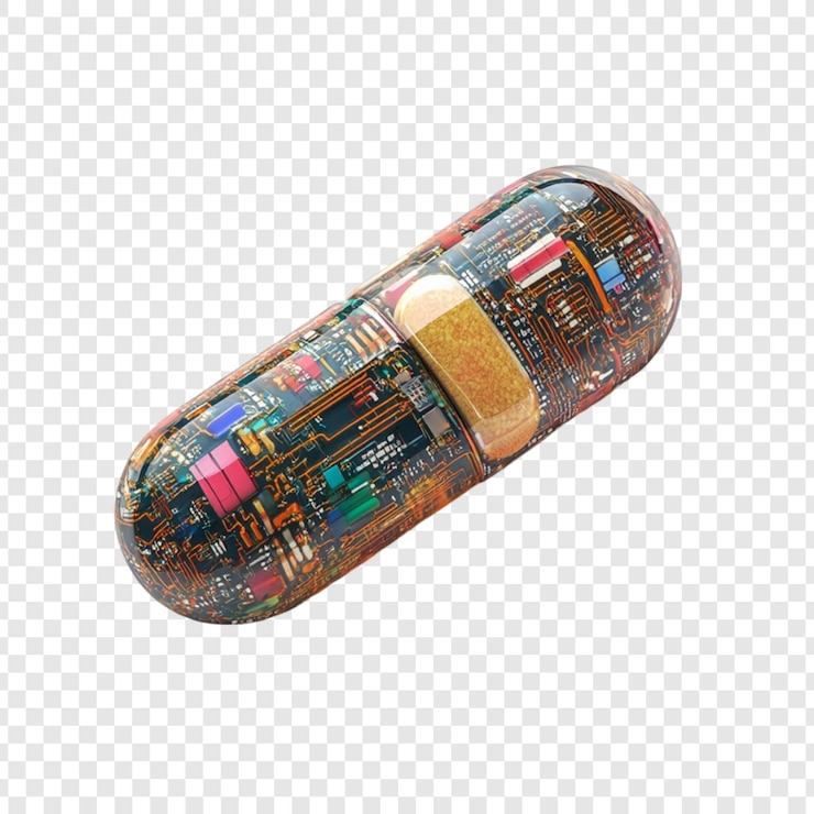 PSD diseño de placas de circuitos de cápsulas de tecnología médica futurista de pastillas inteligentes