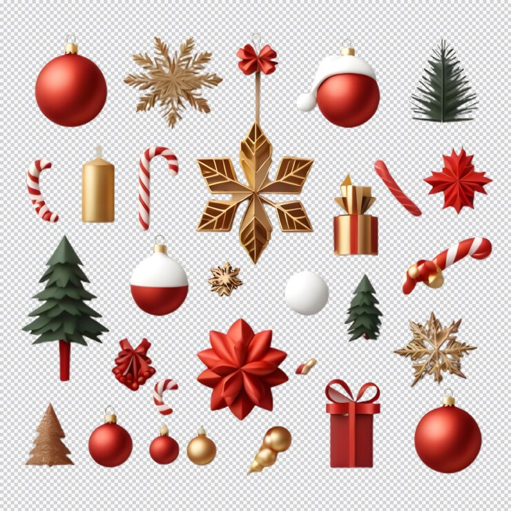 PSD diseño plano aislado ilustración de clipart de la colección christmas khoom