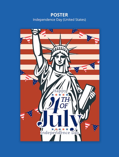 Diseño de plantilla del 4 de julio.