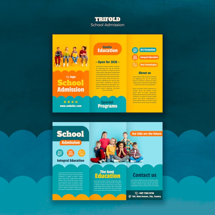PSD diseño de plantilla de admisión escolar.