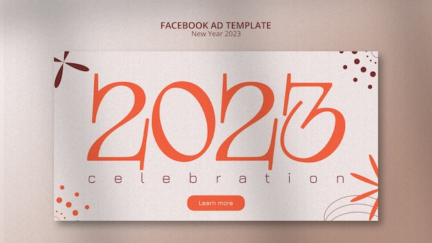 PSD diseño de plantilla de anuncio de facebook de año nuevo 2023