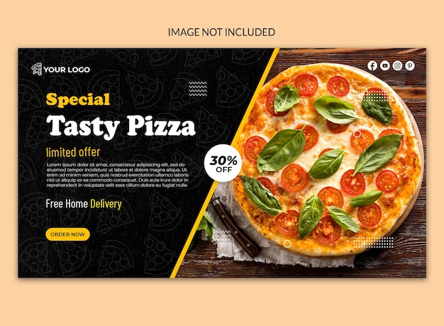 diseño de plantilla de banner de boda de redes sociales de pizza sabrosa