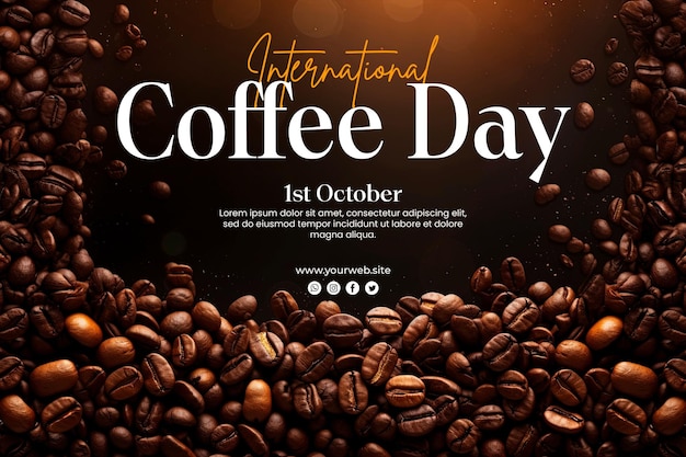 Diseño de plantilla de banner del día internacional del café