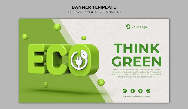 Diseño de plantilla de banner ecológico