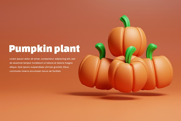 PSD diseño de plantilla de banner de planta de calabaza fresca o diseño de plantilla de página de inicio de planta de calabaza