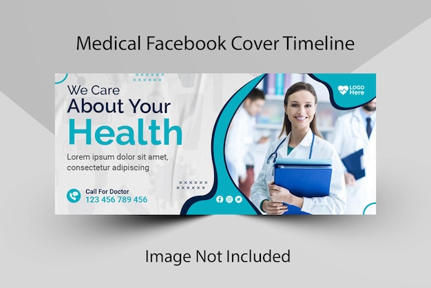 PSD diseño de plantilla de banner web y portada de línea de tiempo de facebook de atención médica