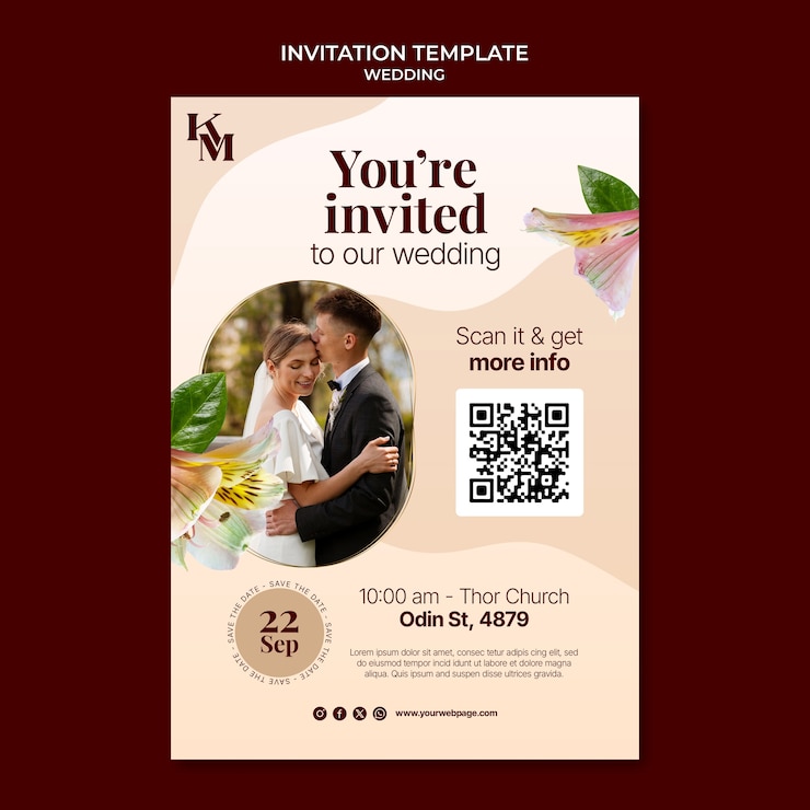 PSD diseño de plantilla de boda