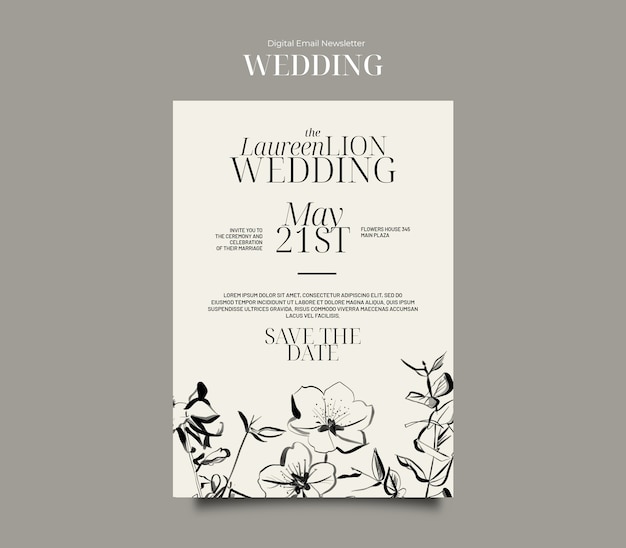 Diseño de plantilla de boda