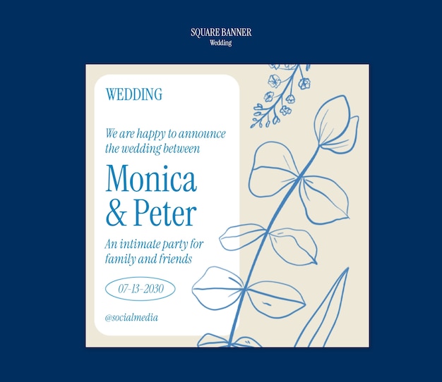 Diseño de plantilla de boda