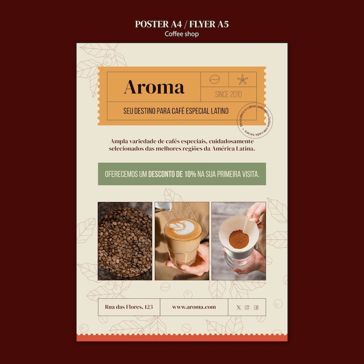 PSD diseño de plantilla de cafetería