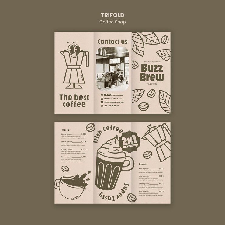 PSD diseño de plantilla de cafetería