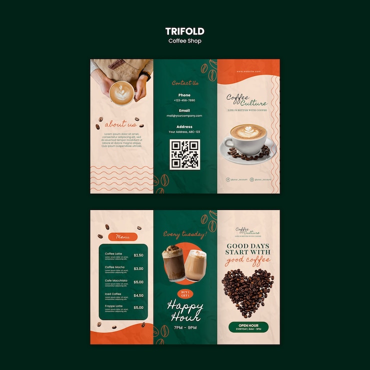 PSD diseño de plantilla de cafetería