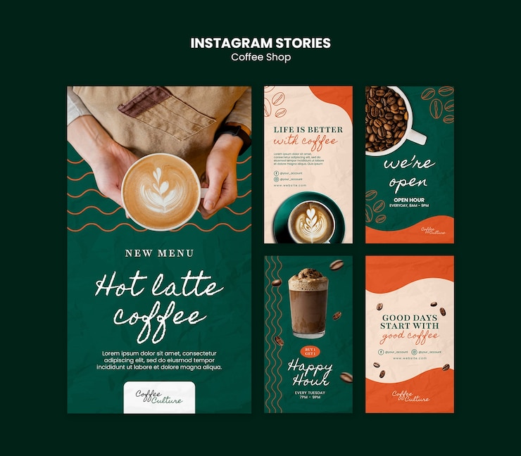 PSD diseño de plantilla de cafetería