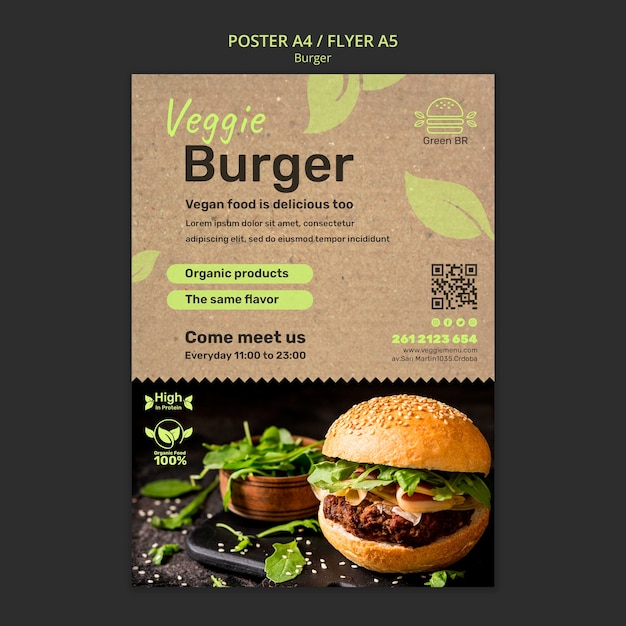 PSD diseño de plantilla de cartel de hamburguesa